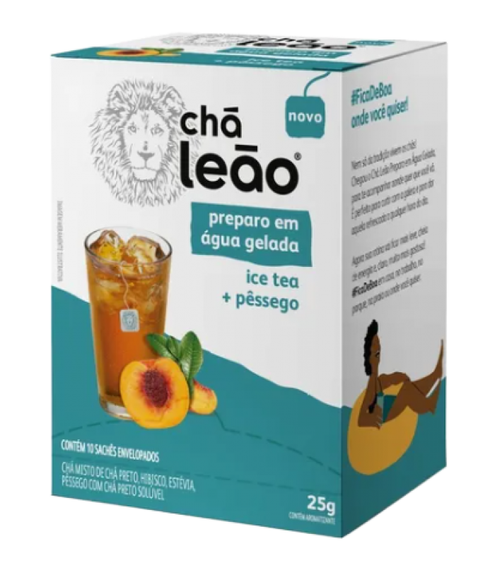 Chá Gelado Ice Tea + Pêssego LEÃO Saquetas 10g